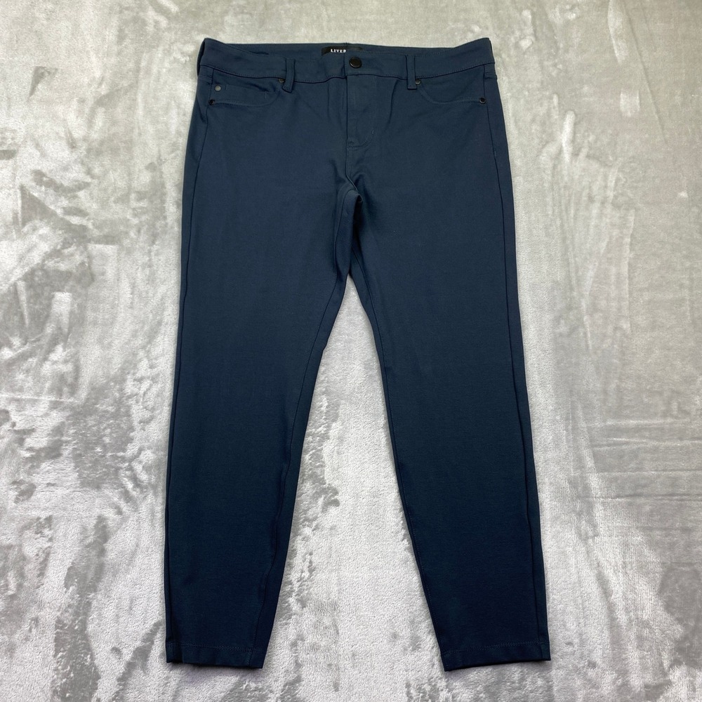Liverpool Petite Dark Night Slim Leg Pants Women Size 10/30 Preppy Career Grunge
